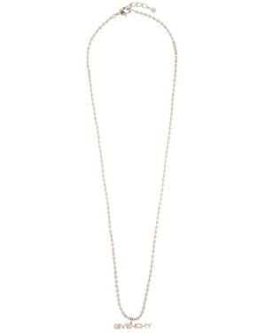 Givenchy Logo Plaque Necklace - White