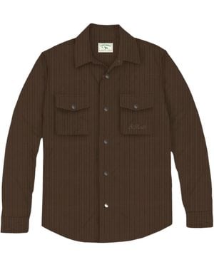MC2 Saint Barth Logo Embroidered Corduroy Overshirt - Brown