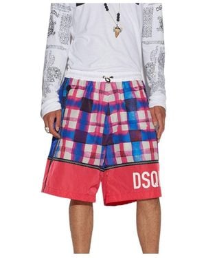 DSquared² Panelled-Design Deck Shorts - Red