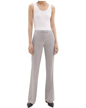 Theory Demitria Wool Low-Rise Trousers - Grey