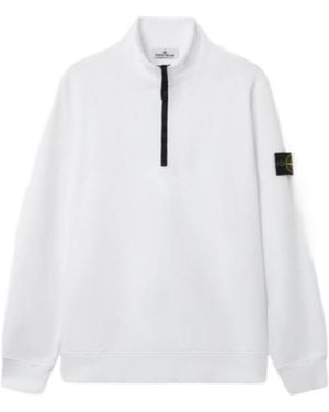 Stone Island Regular-Fit Half-Zip Sweatshirt - White