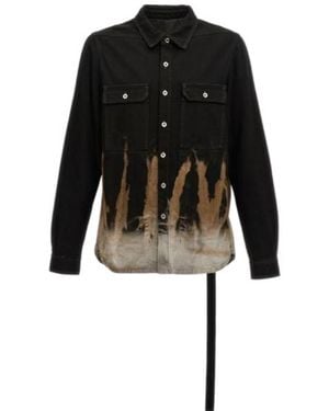 Rick Owens Tie-Dyed Denim Jacket - Black