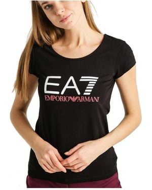 EA7 Logo Printed T-Shirt - Black