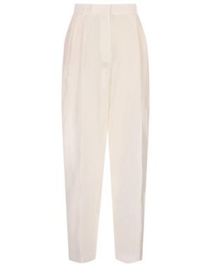 Fabiana Filippi Wide Leg Pleated Trousers - White
