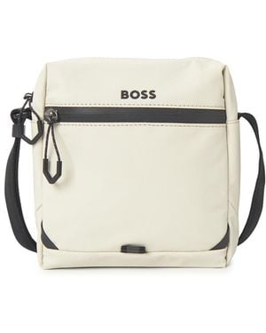 BOSS Zippered Crossbody Bag - White