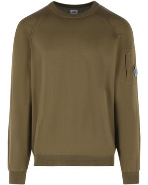 C.P. Company Lens Detailed Crewneck Sweatshirt - Green