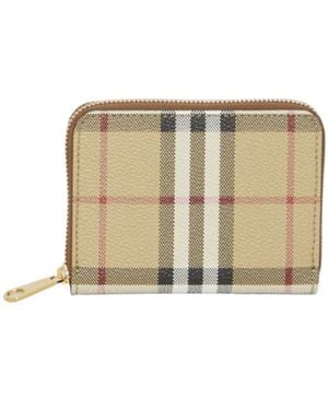 Burberry Vintage Check Zipped Wallet - Natural