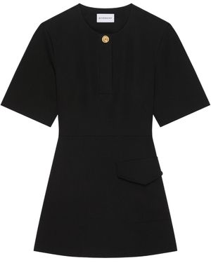 Givenchy Cocoon Wool Grain De Poudre Minidress - Black