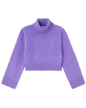 Ganni Wool Turtleneck Jumper - Purple