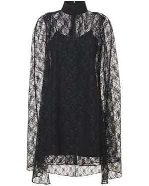Rodarte Caped Floral Lace Minidress - Black
