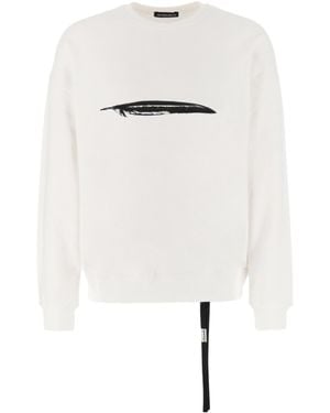 Ann Demeulemeester Motif Printed Crewneck Sweatshirt - White
