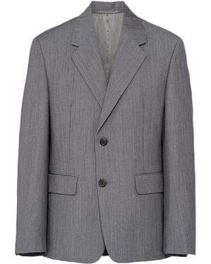 Prada Buttoned Tailored Blazer - Grey
