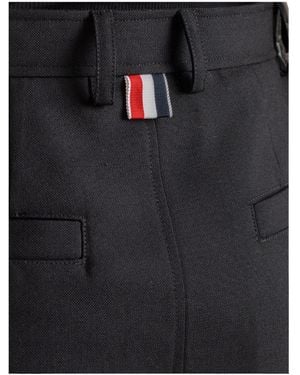 Thom Browne Hopsack Midi Pencil Skirt - Black