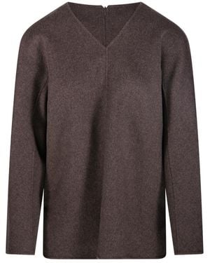 Max Mara 'S V-Neck Long-Sleeved Blouse - Brown