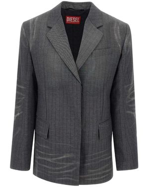 DIESEL G-Kess Whiskering-Effect Blazer - Gray