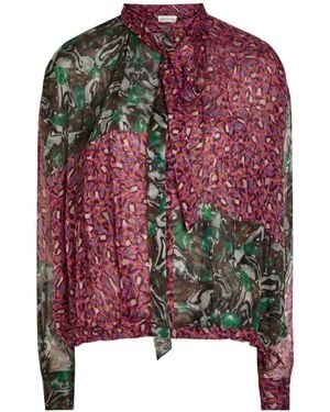 Dries Van Noten Cenvy Printed Silk-Georgette Blouse - Red