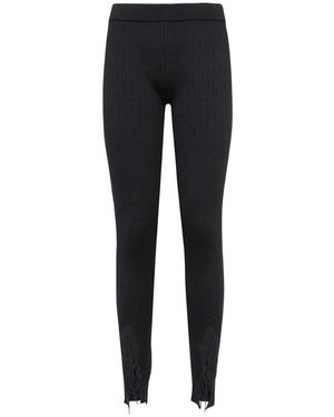 Tom Ford Mid-Rise Lace-Up Leggings - Black