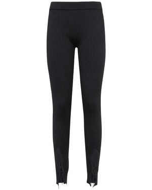 Tom Ford Mid-Rise Lace-Up Leggings - Black