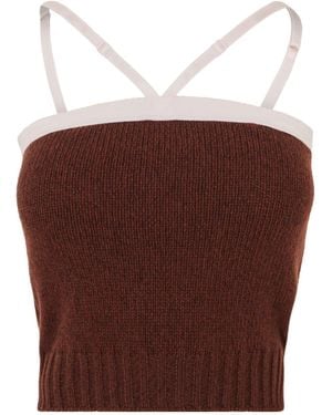 Prada Cropped Knit Camisole - Brown
