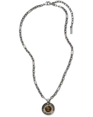 Versace Medallion Pendant Necklace - White