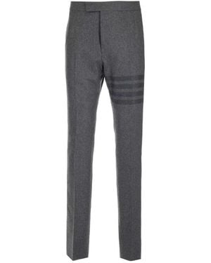 Thom Browne Tonal -Bar Flannel Pants - Gray