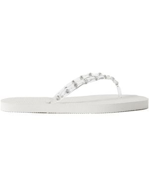 Loeffler Randall Taryn Crystal-Embellished Pvc Sandals - White