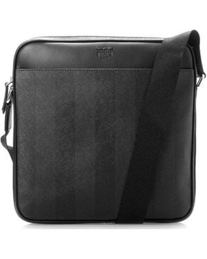 Fendi Logo Details Satchel - Black