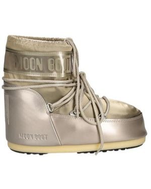 Moon Boot Classic Low Glance Lace-Up Snow Boots - Natural