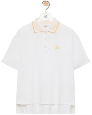 Loewe Contrast Trim Polo Shirt - White