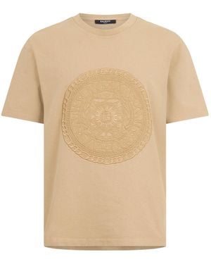 Balmain Crewneck Shortsleeve Tshirt - Natural