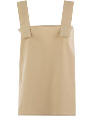 Antonelli Flared Wide-Strap Top - Natural