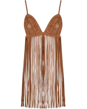retroféte Tassel Bra - Brown