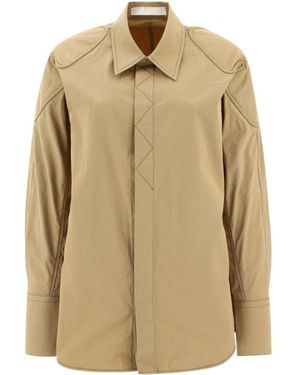 Dion Lee Contrast Stitching Shirt Jacket - Natural