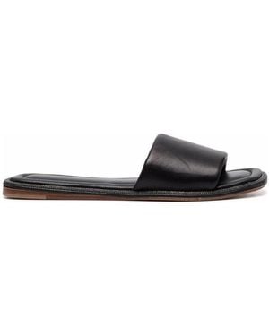 Brunello Cucinelli Square Toe Slip-On Slides - Multicolor