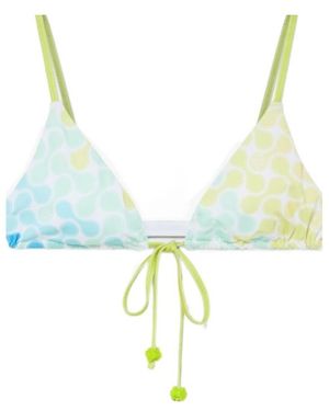 CASABLANCA Sea Printed Triangle Bikini Top - Blue