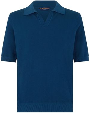K-Way Piqué Short-Sleeve Polo Shirt - Blue
