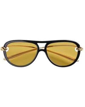Bottega Veneta Eyewear Aviator Frame Sunglasses - Yellow