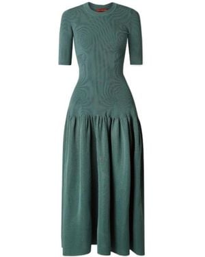 Altuzarra Metallic Elastic Knit Maxi Dress - Green