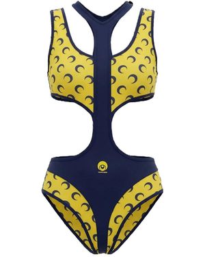 Marine Serre Athleisure Cut Out Bodysuit - Blue