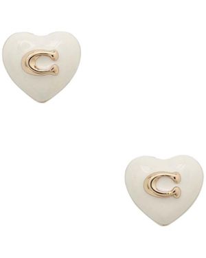 COACH Heart-Shaped Earrings - White