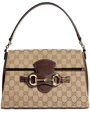 Gucci Horsebit Duomo Medium Top Handle Bag - Natural