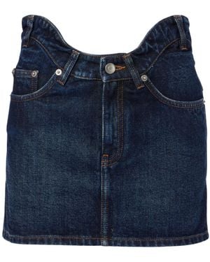 Jean Paul Gaultier Curved Denim Miniskirt - Blue