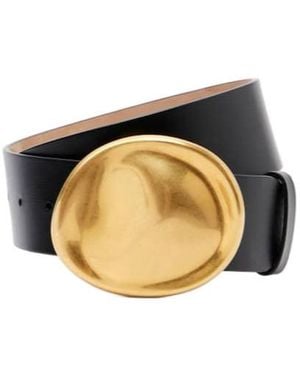 KHAITE Keefe Leather Belt - Metallic