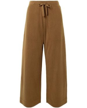 LeKasha Suria Organic Cashmere Wide-Leg Trousers - Brown