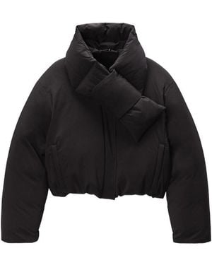 Alexander Wang Zip-Up Puffer Cropped Jacket - Black