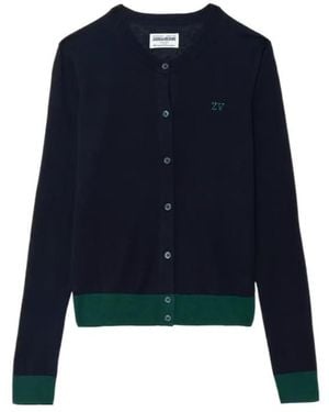 Zadig & Voltaire Missya Logo-Embroidered Cardigan - Blue