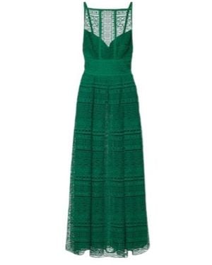 Elie Saab Macramé Midi Dress - Green