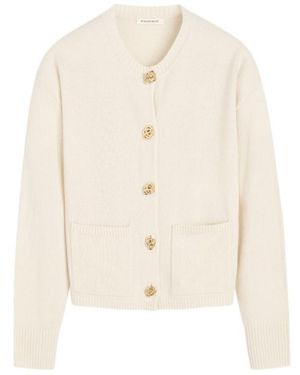 By Malene Birger Veronika Button-Embellished Cardigan - White