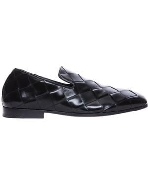 Bottega Veneta Intrecciato Roma Slippers - Black