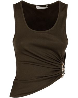 Christopher Esber Stone-Embellished Gathered Top - Brown